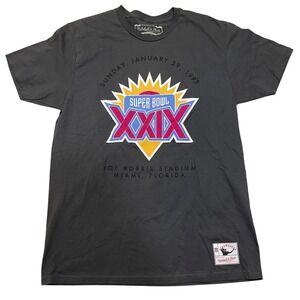 Mitchell & Ness Super Bowl XXIX T-Shirt Throwback NFL Football Gray Men's Size L